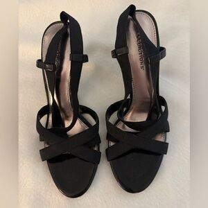 y2k predictions basic black straps kitten heels
